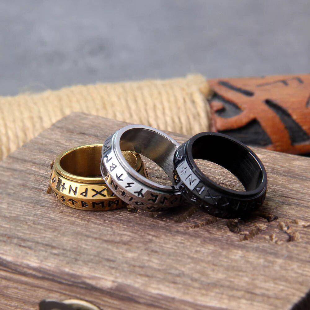 Rotating Vikings Rune Rings | Odins-Glory