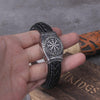 Leather Viking Bracelet Vegvisir & Valknut