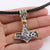 Viking Necklace Mjolnir With Gold Trim 925 silver