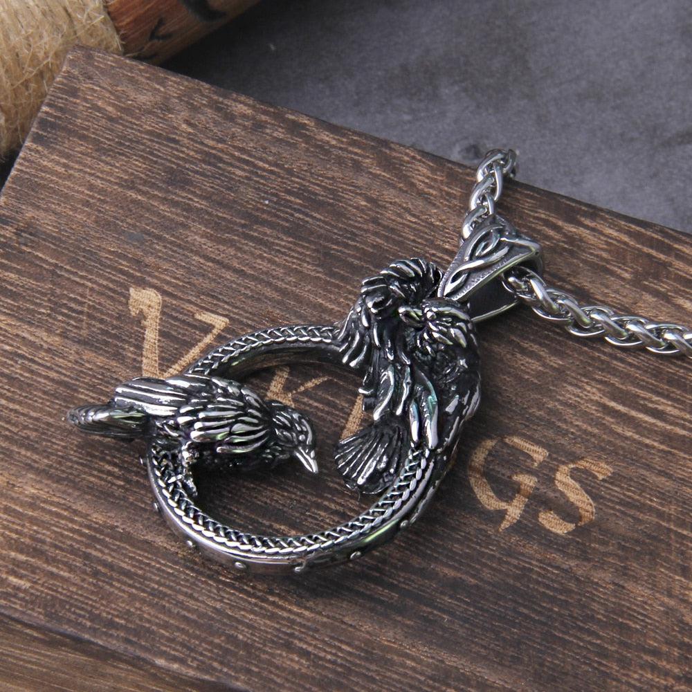 Viking Necklace Odin's Ravens