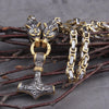 Load image into Gallery viewer, Viking Necklaces Fenrir &amp; Thor Hammer
