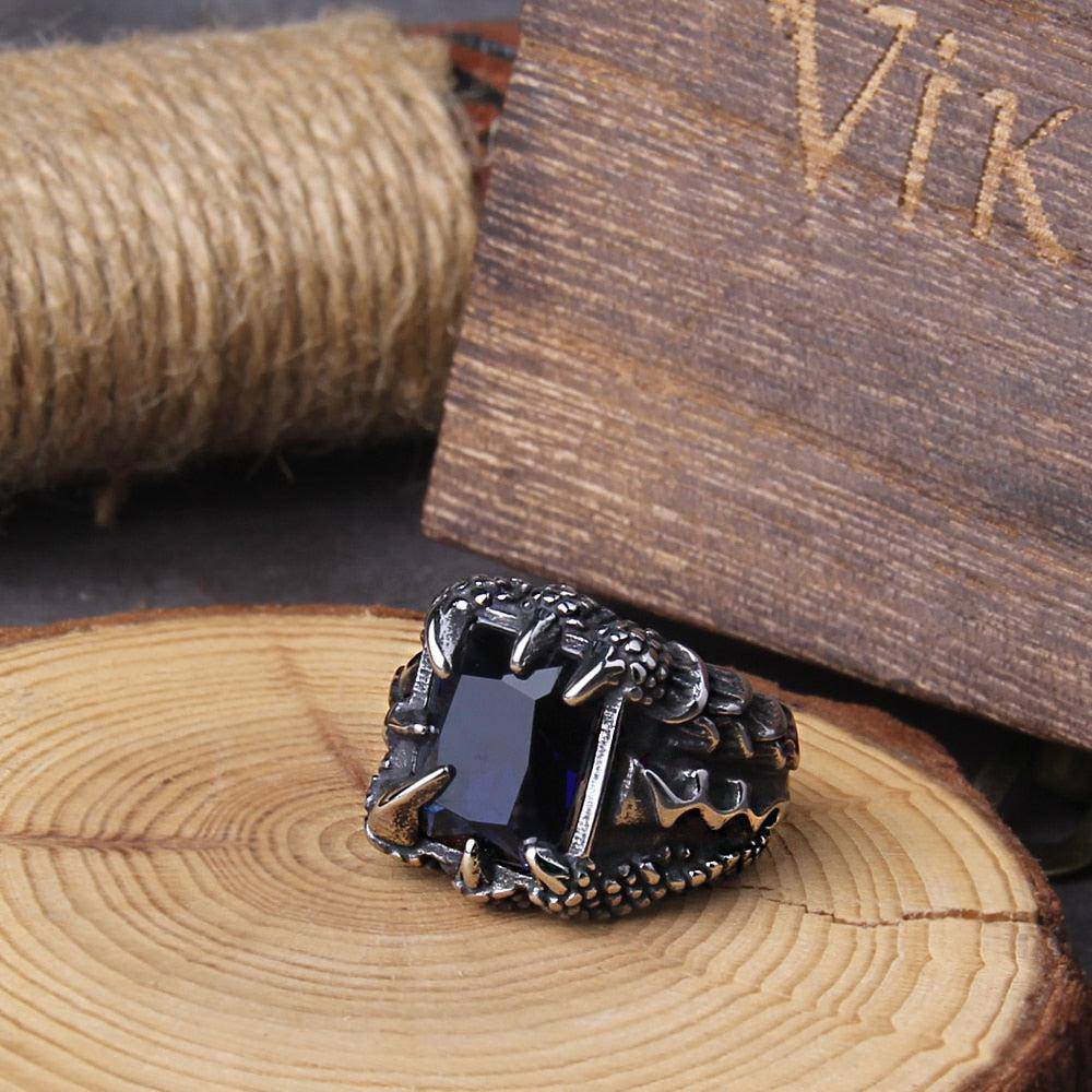 Viking Ring Dragon Gems