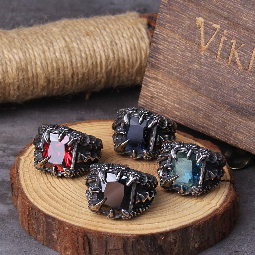 Viking Ring Dragon Gems