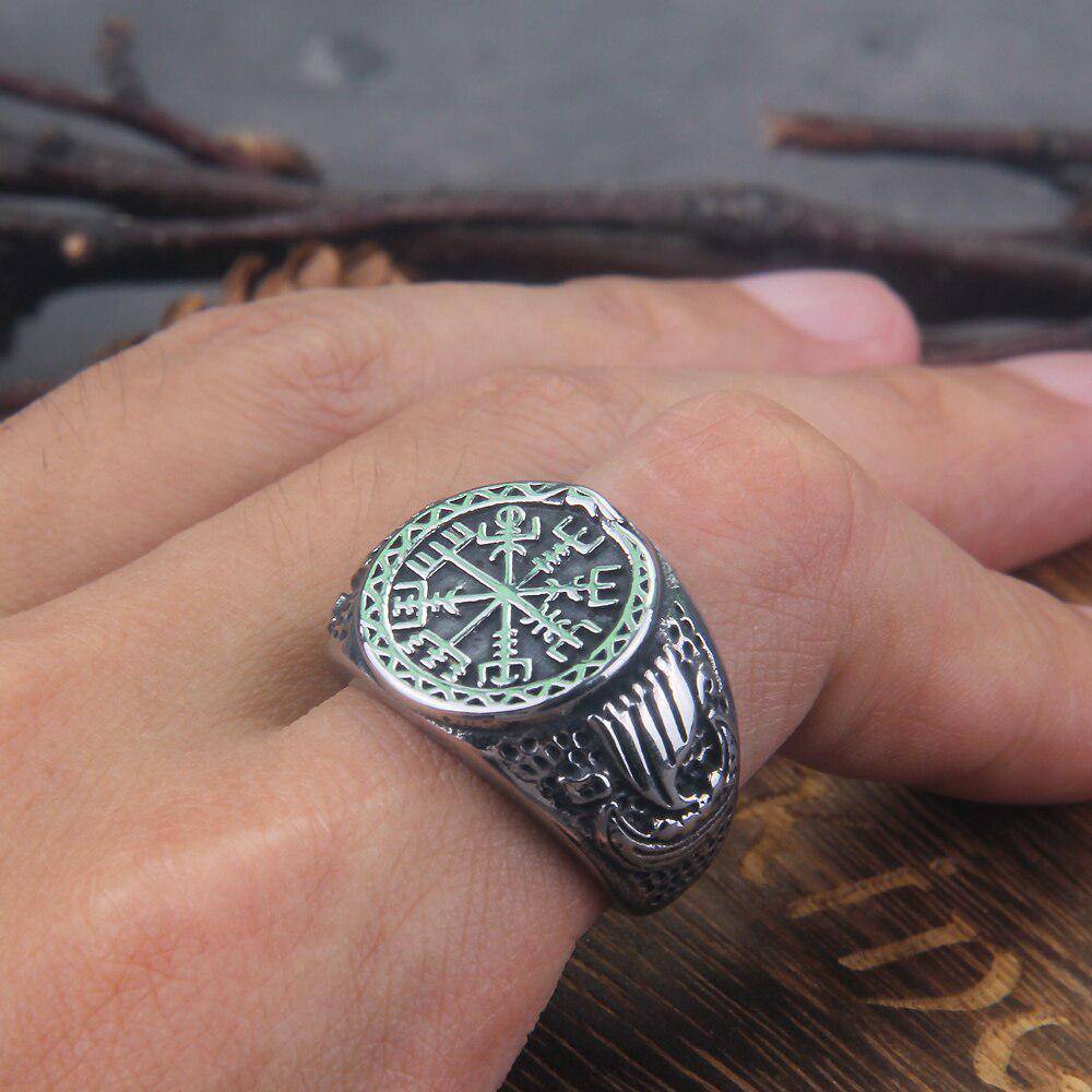 Viking Ring Nordic Compass Vegvisir
