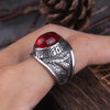 Load image into Gallery viewer, Viking Ring Red Gemstone