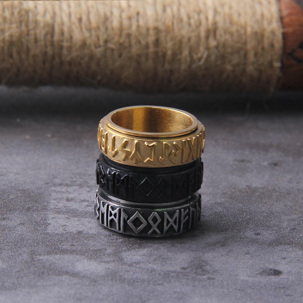 Viking Ring Rotating Runes