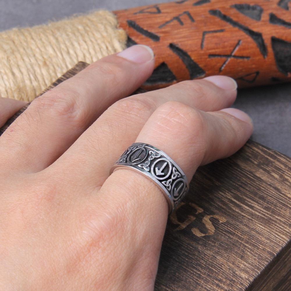 Viking Ring With Norse Runes
