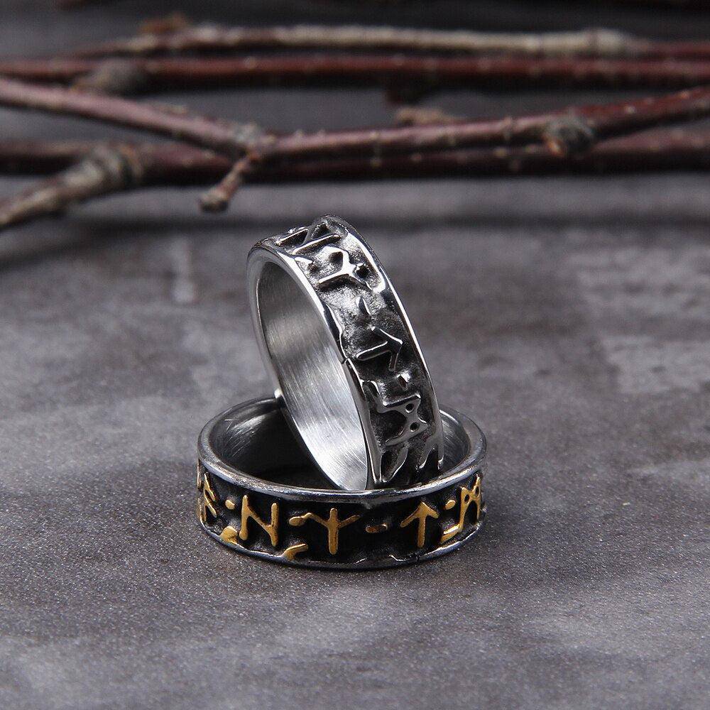 Viking Rune Inscription Rings 7 / Silver | Odins-Glory
