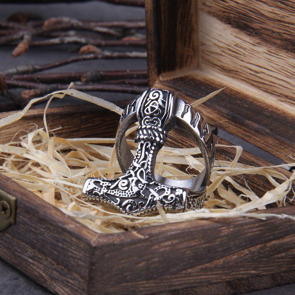 Viking Thor Hammer Ring